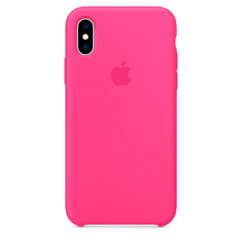 Репліка Apple Silicone Case For iPhone XS Max Electric Pink