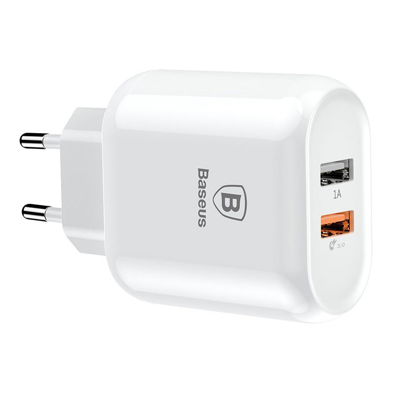 Baseus Bojure Series Dual-USB Quick Charge Charger for EU 23W White (CCALL-AG02)