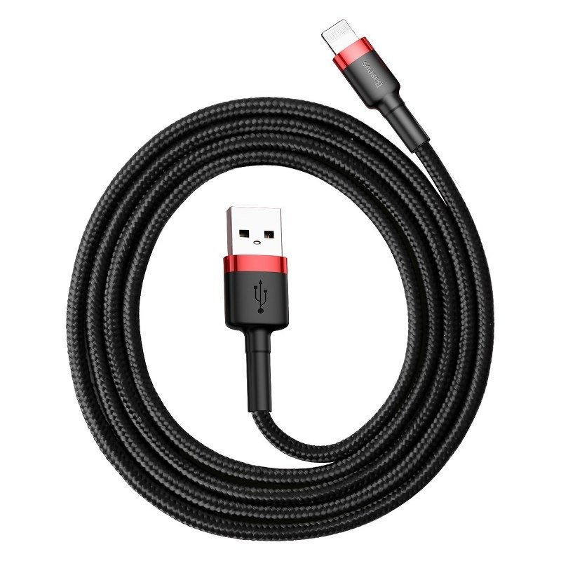 Baseus Cafule Cable USB For Lightning 2.4A 1M Red+Black (CALKLF-B19)