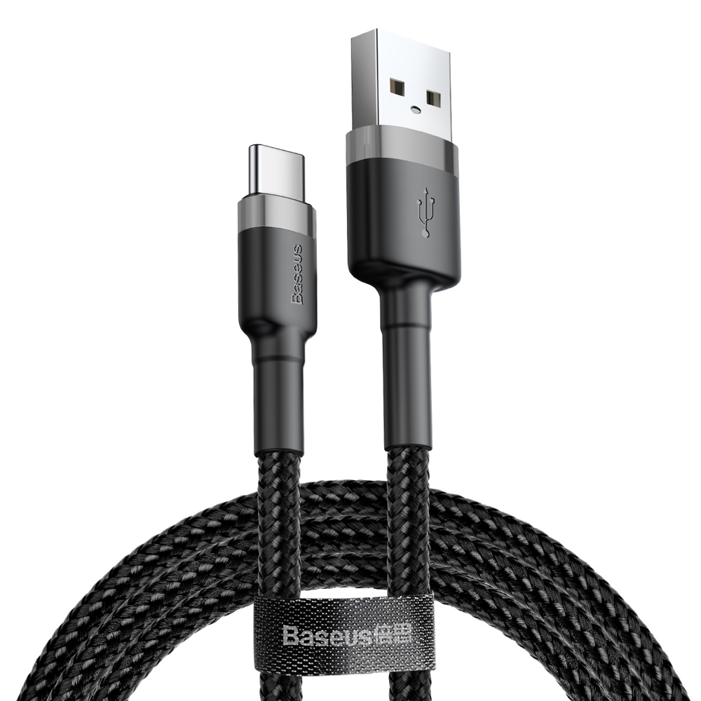 Baseus cafule Cable USB For Type-C 3A 1M Gray+Black (CATKLF-BG1)