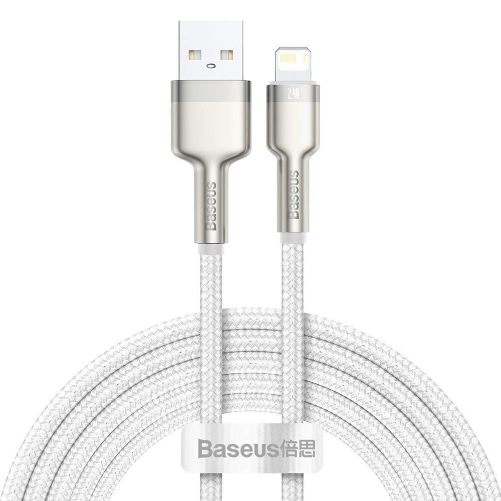 Baseus Cafule Series Metal Data Cable USB to IP 2.4A 2m White (CALJK-B02)