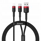 Baseus Cafule USB+Type-C 2-in-1 PD Cable 1.2m Red+Black (CATKLF-EL91)
