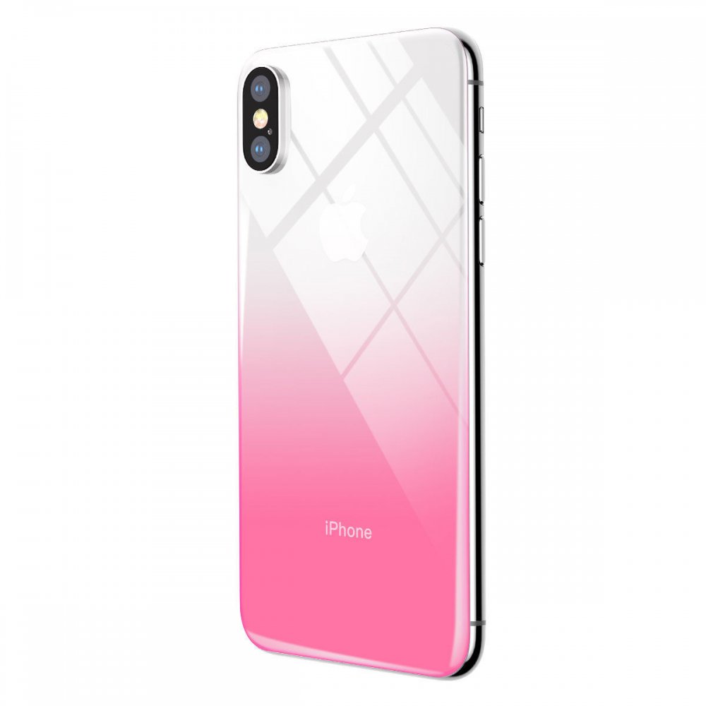 Baseus Coloring Tempered Glass Retral Film for iPhone X Pink (SGAPIPHX-GR04)