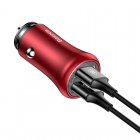 Baseus Gentleman 4.8A Dual-USB Car Charger Red (CCALL-GB09)