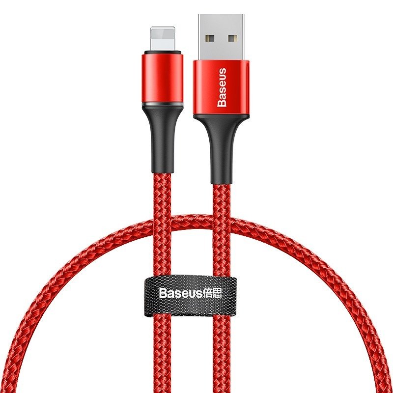 Baseus Halo Data Cable USB For iP 2.4A 0.25m Red (CALGH-D09)