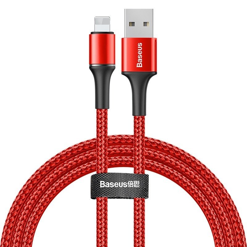 Baseus halo data cable USB For iP 2.4A 1m Red (CALGH-B09)