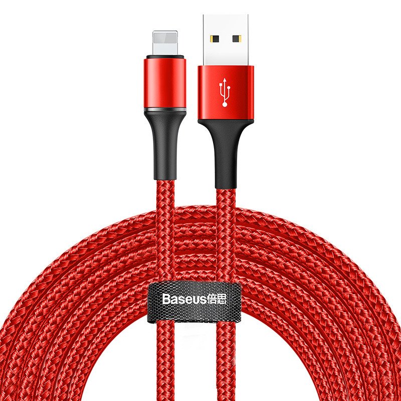 Baseus Halo Data Cable USB For iP 2A 3m Red (CALGH-E09)