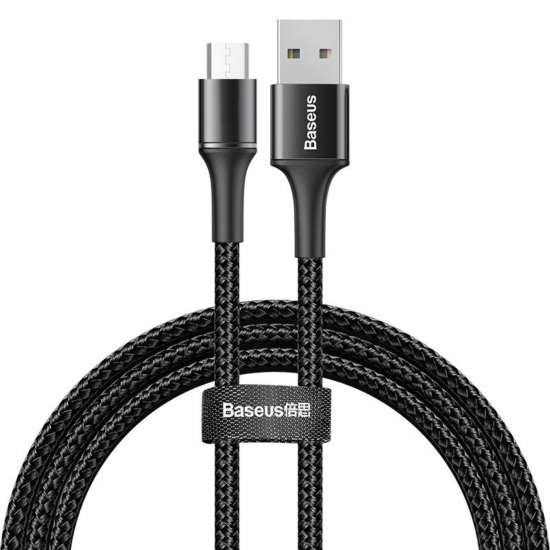 Baseus halo data cable USB For Micro 3A 1m Black (CAMGH-B01)