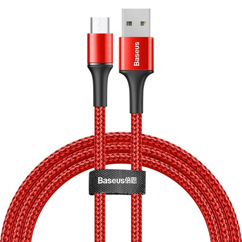 Baseus halo data cable USB For Micro 3A 1m Red (CAMGH-B09)