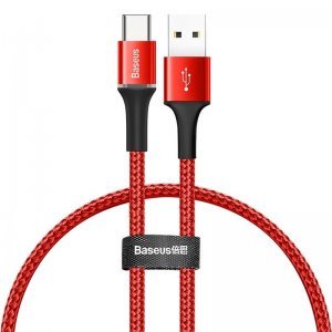 Baseus Halo Data Cable USB For Type-C 3A 0.25m Red (CATGH-D09)