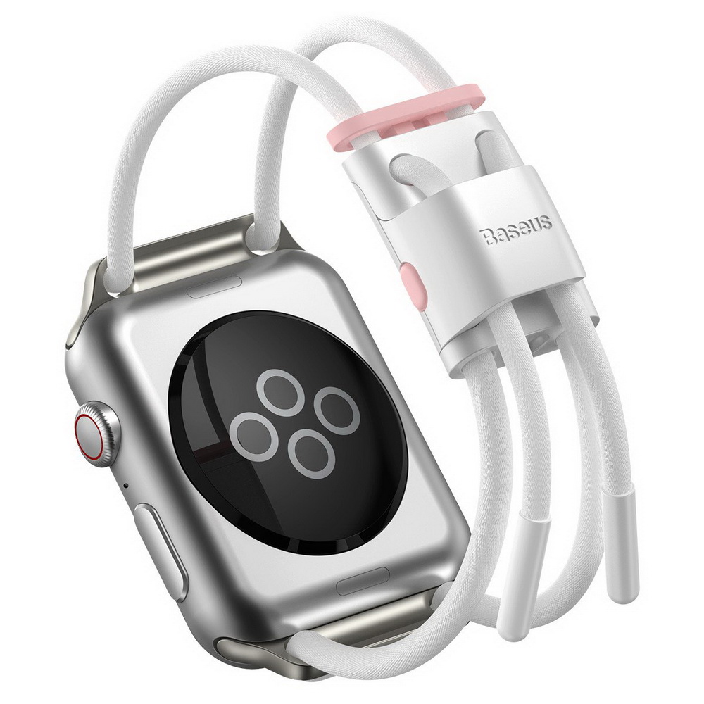 Baseus Let's Go Cord Watch Strap For Apple Watch 42/44/45/49mm White&Pink (LBAPWA4-B24)