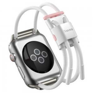 Baseus Let's Go Cord Watch Strap For Apple Watch 42/44/45/49mm White&Pink (LBAPWA4-B24)