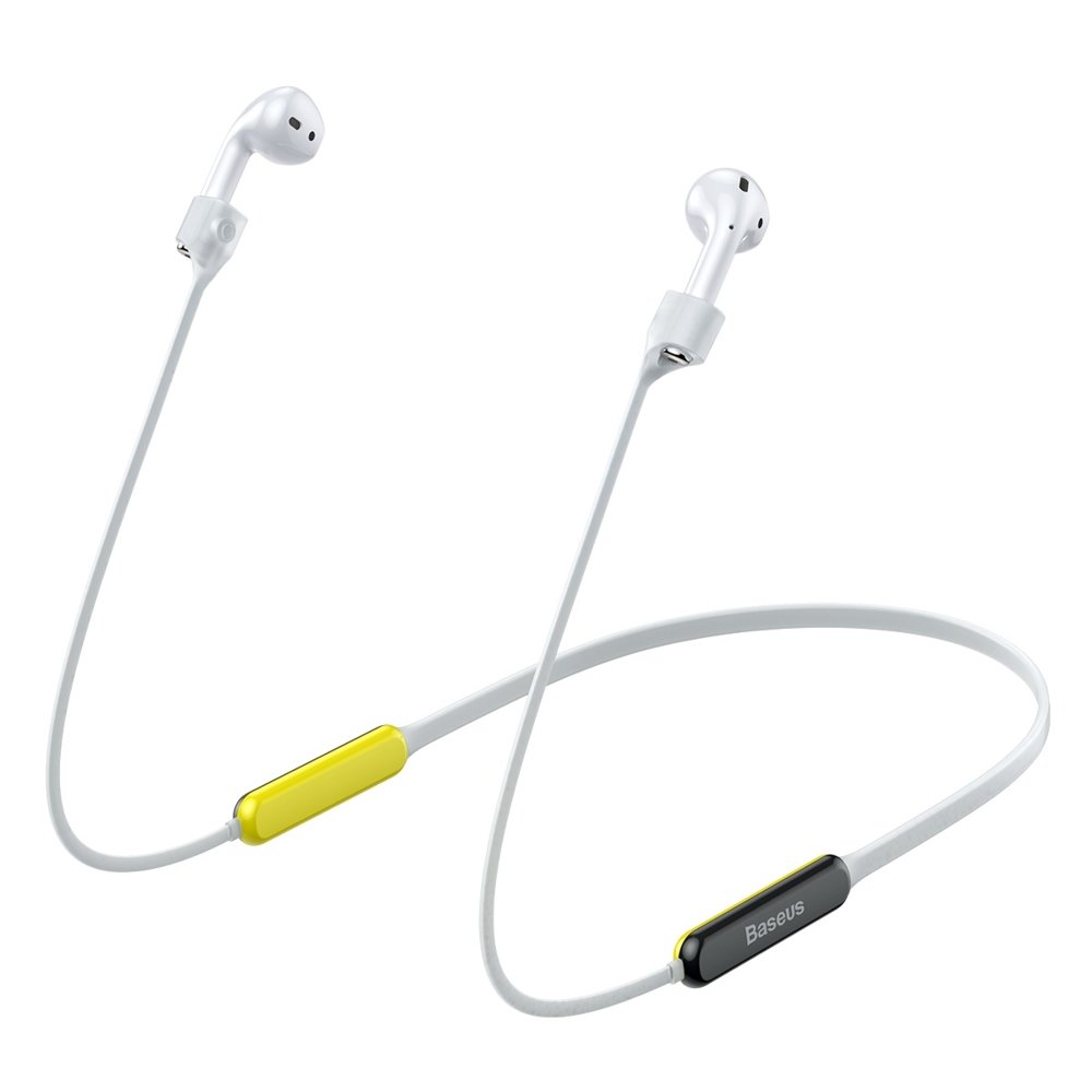 Baseus Let's Go Fluorescent Ring Sports Silicone Lanyard Sleeve For Pods 1/2 Generation Grey&Yellow (ARAPPOD-BGY )