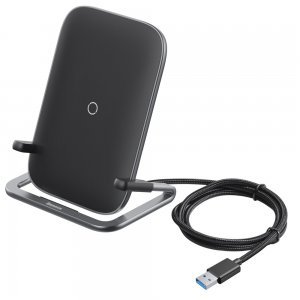Baseus Rib Horizontal and Vertical Holder Wireless Charging 15W Black (WXPG-01)
