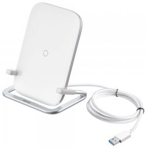Baseus Rib Horizontal and Vertical Holder Wireless Charging 15W White (WXPG-02)