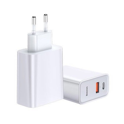 Baseus Speed PPS Quick Charger C+U 30W (With 1M C to C Cable) EU White (TZCAFS-A02)