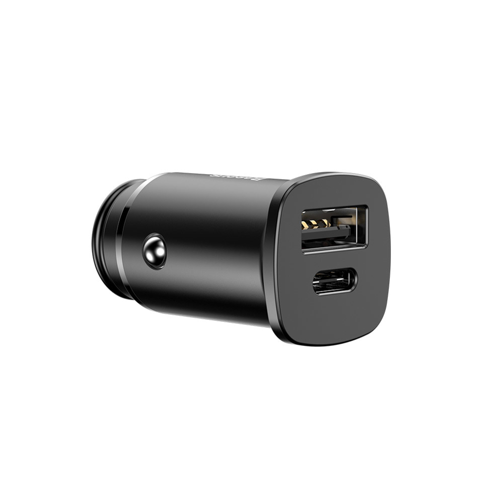 Baseus Square metal A+C 30W PPS Car Charger (PD3.0, QC4.0+SCP, AFC) Black (CCALL-AS01)