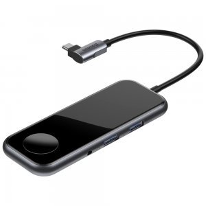Baseus Superlative Multifunctional HUB (Type-C to 2 x USB3.0 + HDMI + Audio + PD + iWatch wireless charger) Deep Gray (CAHUB-AZ0G)