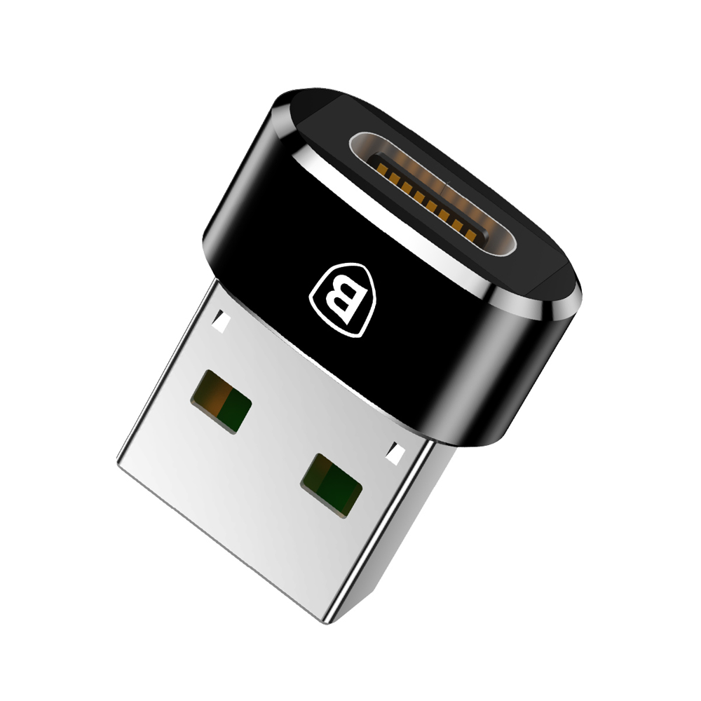 Baseus USB Male To Type-C Female Adapter Converter Black (CAAOTG-01)