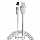 Baseus Zinc Magnetic Safe Fast Charging Data Cable USB to IP 2.4A 1m White (CALXC-K02)