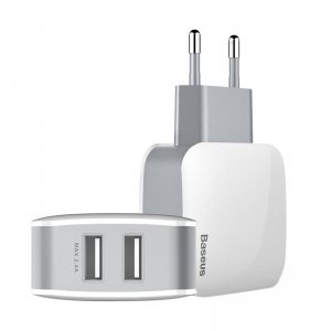 Baseus Letour Dual USB Charger (CN) White + Gray