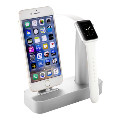 COTEetCI Base1 2-in-1 iPhone & Apple Watch Stand Silver (CS2045-TS)