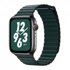 Coteetci W7 Leather Magnet Band For Apple Watch 42/44/45mm Green (WH5206-GR)
