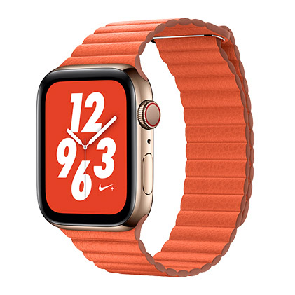 Coteetci W7 Leather Magnet Band For Apple Watch 42/44/45/49mm Orange (WH5206-OR)