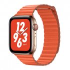 Coteetci W7 Leather Magnet Band For Apple Watch 42/44/45mm Orange (WH5206-OR)