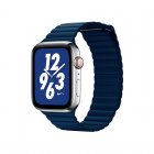 Coteetci W7 Leather Magnet Band For Apple Watch 38/40/41mm Dark Blue (WH5205-DB)