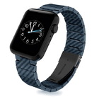 Coteetci W76 Carbon Fiber Pattern Strap For Apple Watch 42/44/45/49mm Blue (22008-BL)