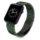 Coteetci W76 Carbon Fiber Pattern Strap For Apple Watch 42/44/45/49mm Green (22008-GR)