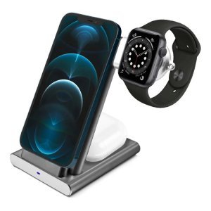 COTEetCI WS-20 3-in-1 Aluminum Wireless Charger Grey (CS5700-GY)