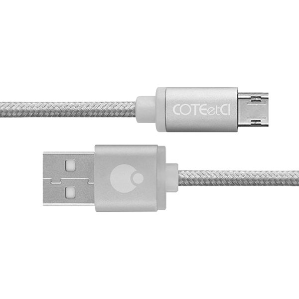 COTEetCI M23 NYLON Micro Cable 1.2m Silver (CS2131-1.2M-TS)