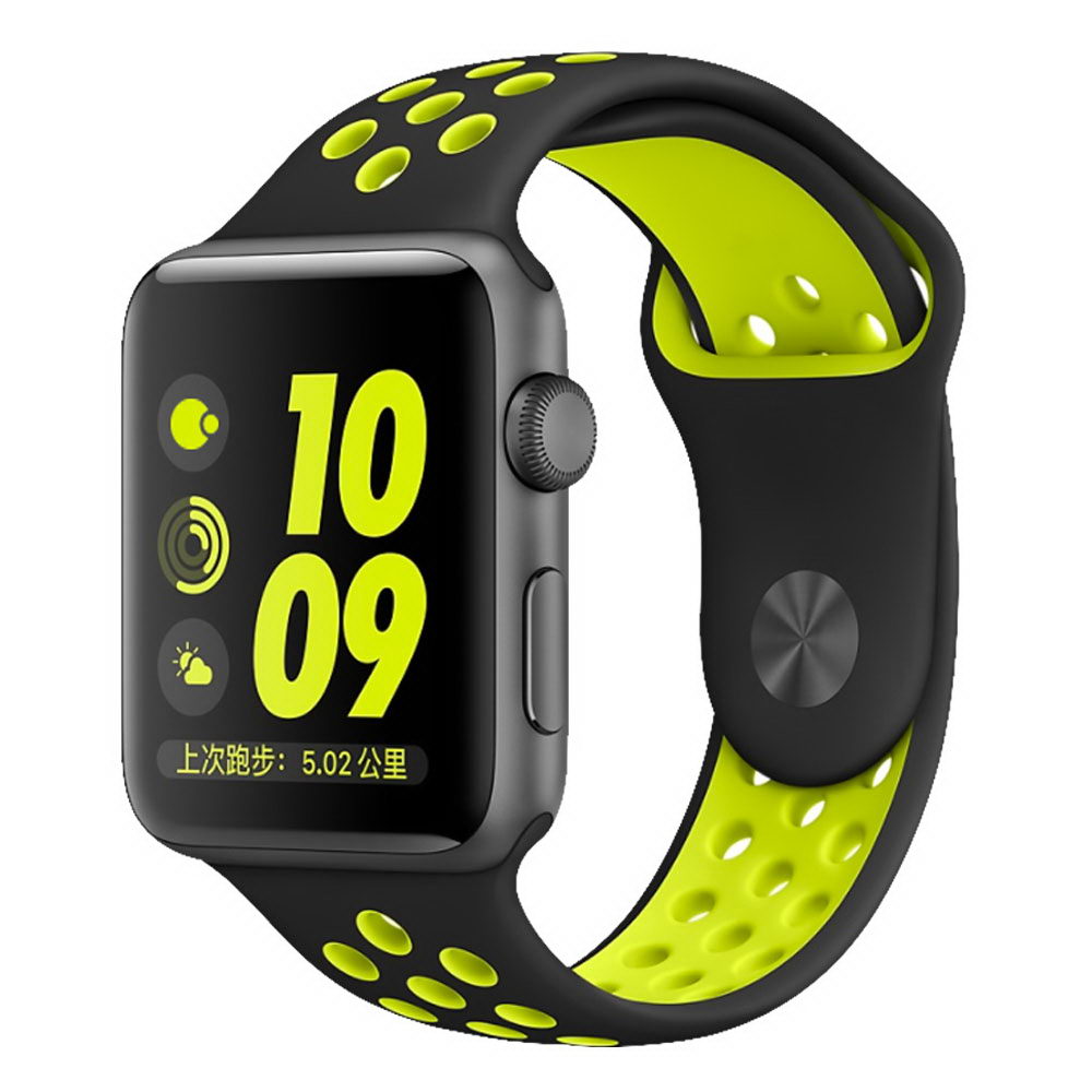 COTEetCI W12 Apple Watch Nike band 42/44/45/49mm Black/Yellow (WH5217-BK-YL)
