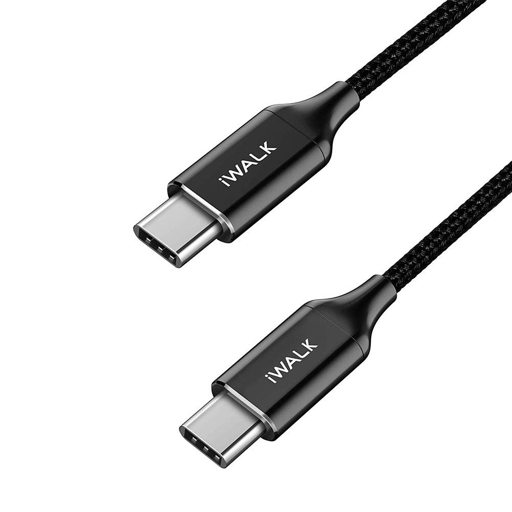 IWALK 1.8M+0.3M Type-C to Type-C Data Cable Black (CSB009)