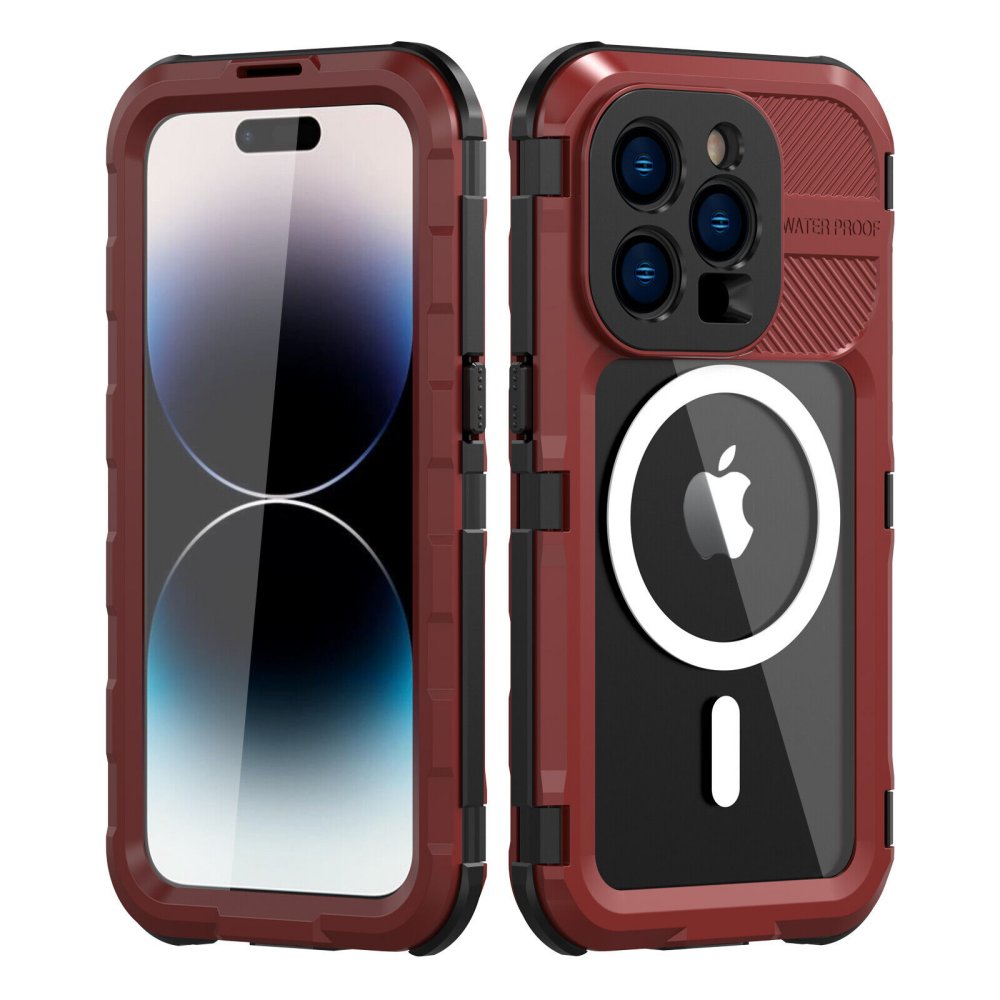 Shellbox M Waterproof Case Red + Black For iPhone 14