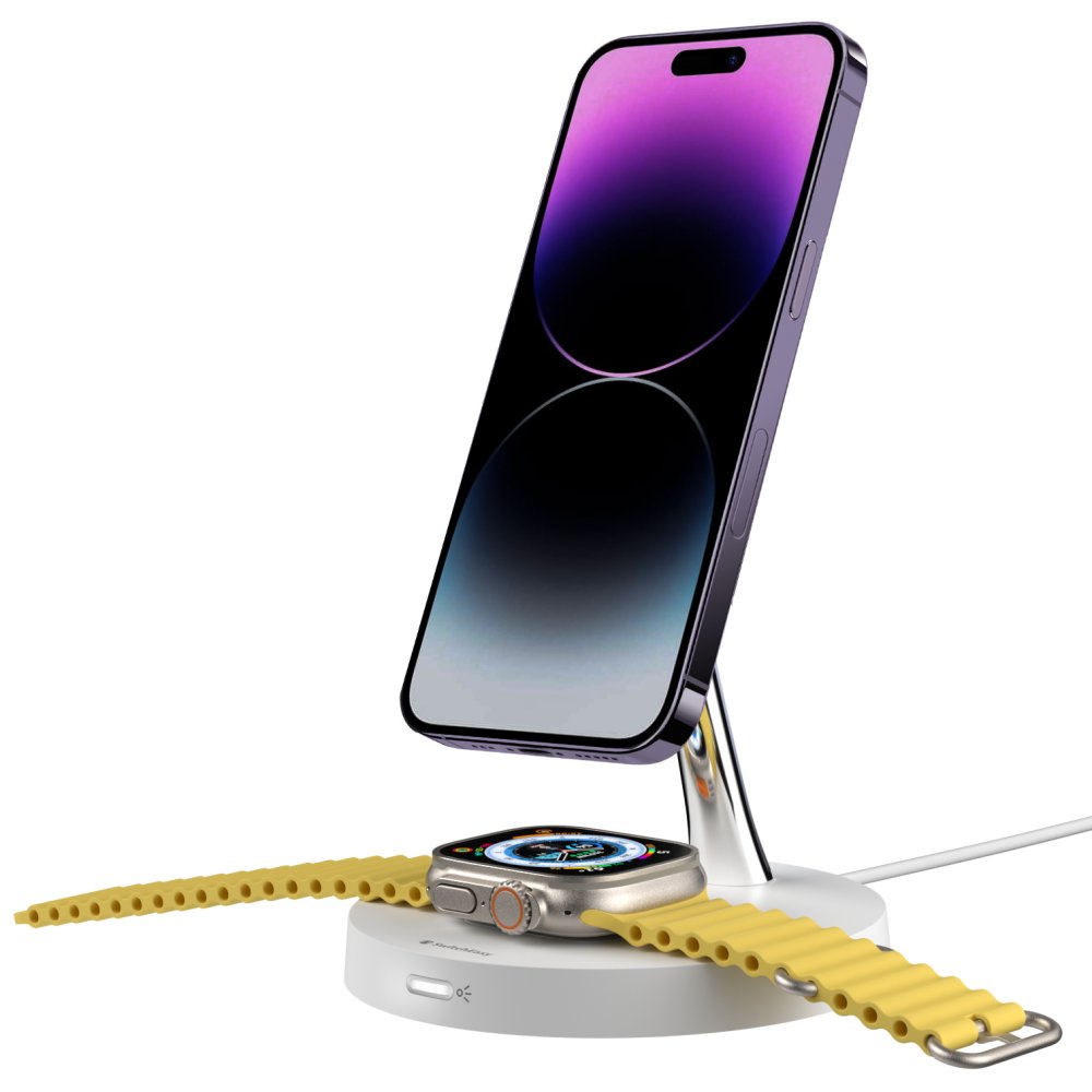 Switcheasy MagPower 2-in-1 Magnetic Wireless Charger For iPhone/Apple Watch/AirPods White (SCGIWA117WH22)