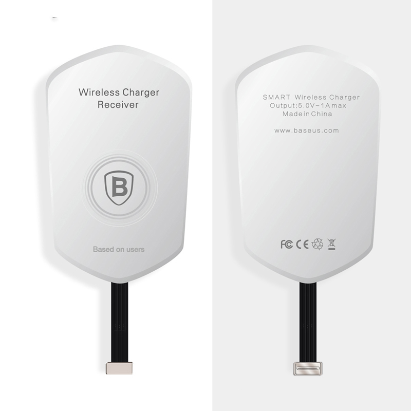 Baseus QI wireless charging receiver Apple Gray and white