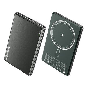 Wekome Ultra-Thin Magnetic Wireless Charging Power Bank 5000mAh 15W Green (WP-30)