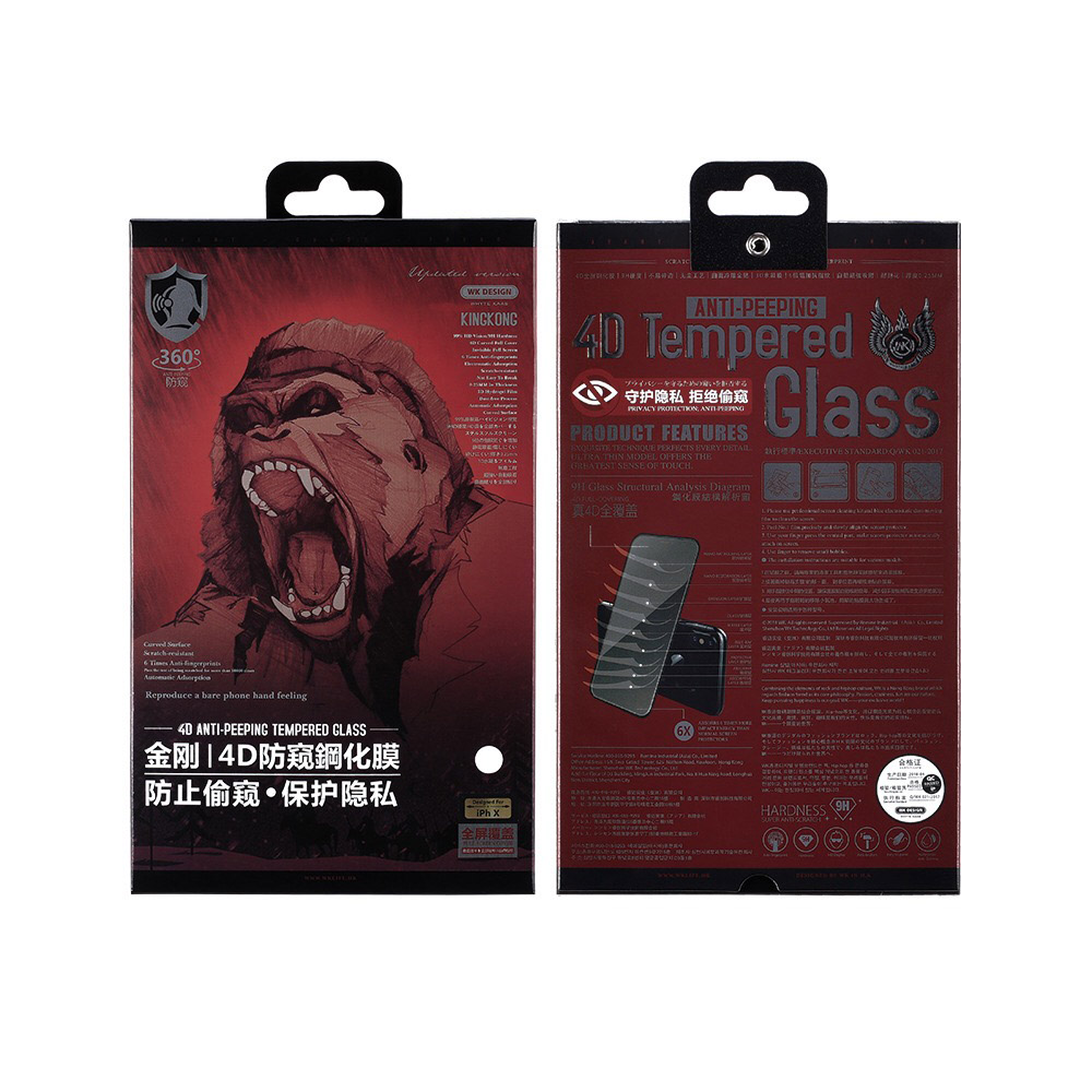 WK Design Kingkong 4D Curved Tempered Glass Privacy For iPhone XS Max/iPhone 11 Pro Max (WTP-012-11MX)