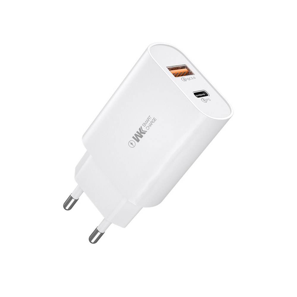 WK Design Speed 2 USB Charger QC3.0+PD 18W Max White (WP-U101)